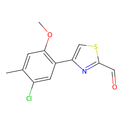 4-(5-Chloro-2-methoxy-4-methylphenyl)-1,3-thiazole-2-carbaldehyde structure