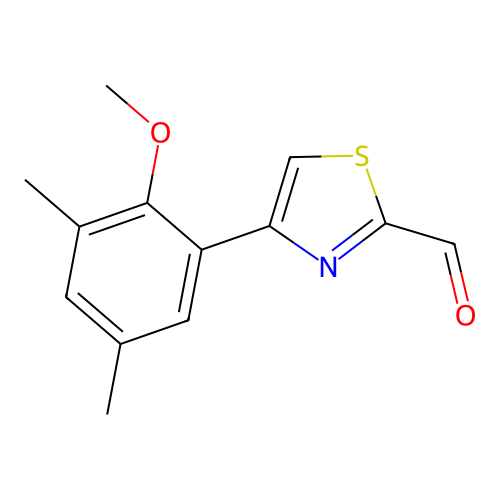 4-(2-Methoxy-3,5-dimethylphenyl)-1,3-thiazole-2-carbaldehyde structure