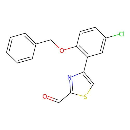 4-(5-Chloro-2-phenylmethoxyphenyl)-1,3-thiazole-2-carbaldehyde structure