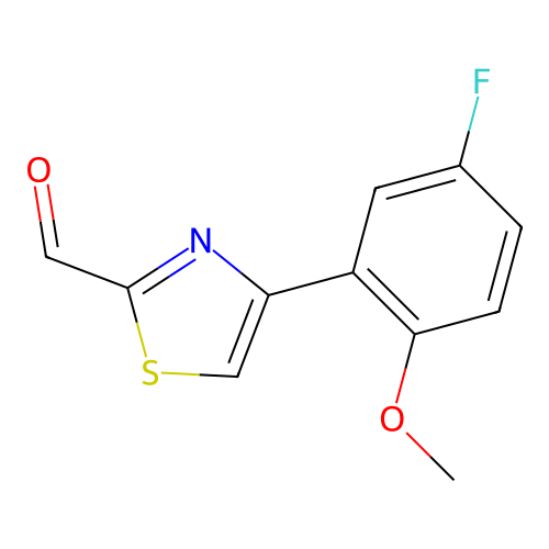 4-(5-Fluoro-2-methoxyphenyl)-1,3-thiazole-2-carbaldehyde structure
