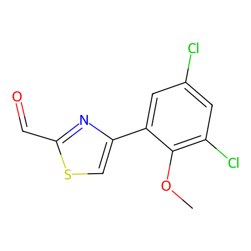 4-(3,5-Dichloro-2-methoxyphenyl)-1,3-thiazole-2-carbaldehyde structure