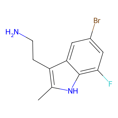 2-(5-bromo-7-fluoro-2-methyl-1H-indol-3-yl)ethanamine structure