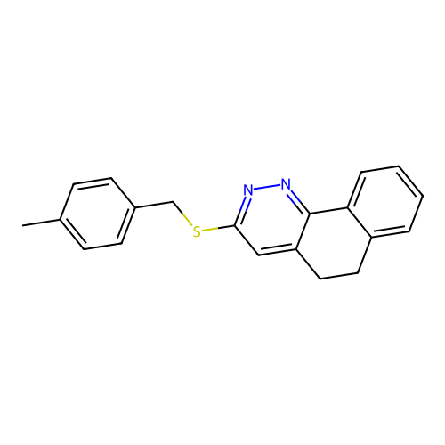 5,6-Dihydrobenzo[h]cinnolin-3-yl 4-methylbenzyl sulfide structure