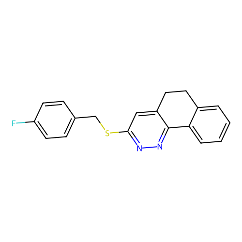 5,6-Dihydrobenzo[h]cinnolin-3-yl 4-fluorobenzyl sulfide structure