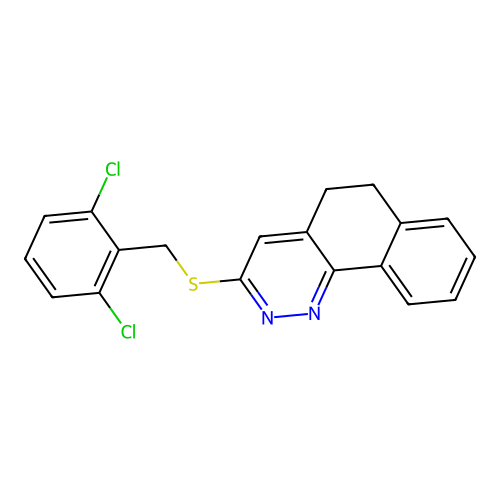 3-[(2,6-Dichlorobenzyl)sulfanyl]-5,6-dihydrobenzo[h]cinnoline structure