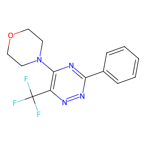 5-Morpholino-3-phenyl-6-(trifluoromethyl)-1,2,4-triazine structure