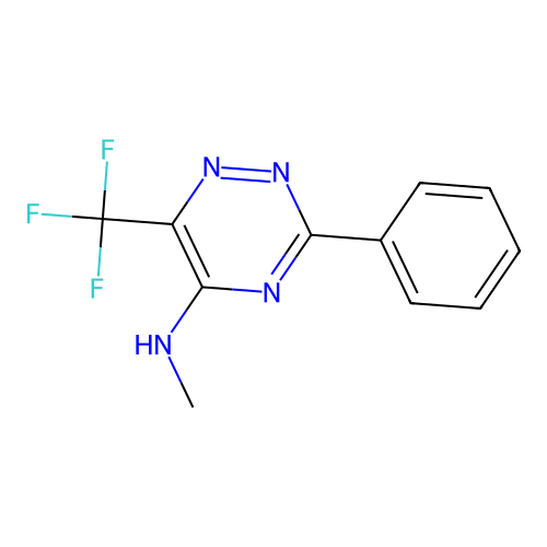 N-methyl-3-phenyl-6-(trifluoromethyl)-1,2,4-triazin-5-amine structure
