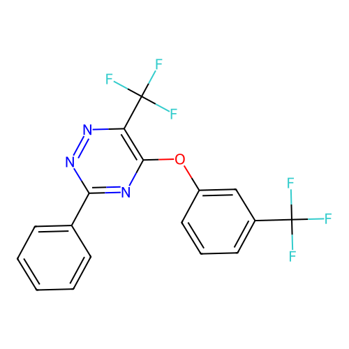 3-Phenyl-6-(trifluoromethyl)-5-[3-(trifluoromethyl)phenoxy]-1,2,4-triazine structure