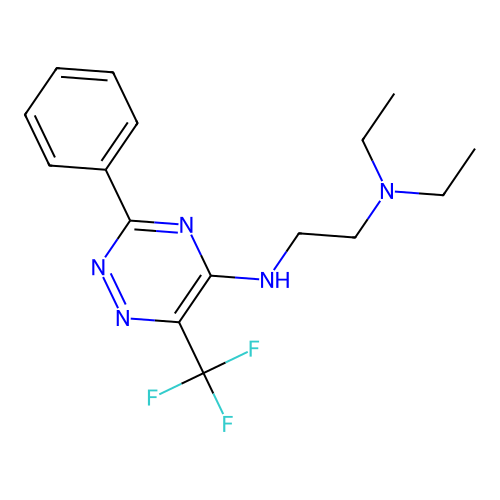 N~1~,N~1~-diethyl-N~2~-[3-phenyl-6-(trifluoromethyl)-1,2,4-triazin-5-yl]-1,2-ethanediamine structure