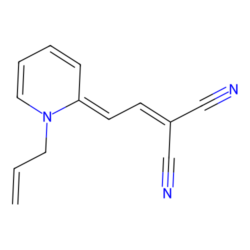 (E)-2-(2-(1-allylpyridin-2(1H)-ylidene)ethylidene)malononitrile structure