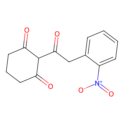2-(2-(2-Nitrophenyl)acetyl)cyclohexane-1,3-dione structure