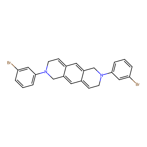 2,7-Bis(3-bromophenyl)-1,2,3,6,7,8-hexahydropyrido[3,4-g]isoquinoline structure
