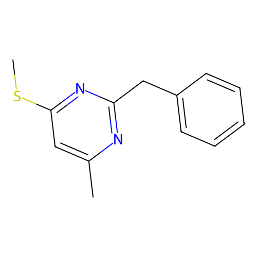 2-Benzyl-4-methyl-6-methylsulfanylpyrimidine structure