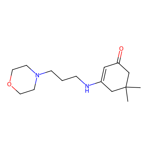 5,5-Dimethyl-3-{[3-(4-morpholinyl)propyl]amino}-2-cyclohexen-1-one structure