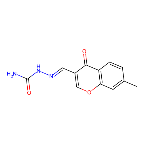 (E)-2-((7-methyl-4-oxo-4H-chromen-3-yl)methylene)hydrazinecarboxamide structure