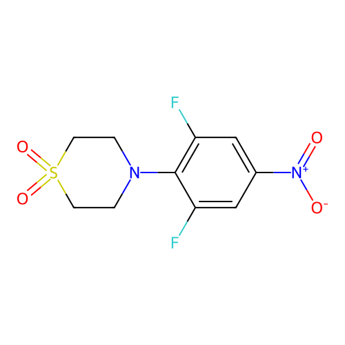 Thiomorpholine, 4-(2,6-difluoro-4-nitrophenyl)-, 1,1-dioxide structure