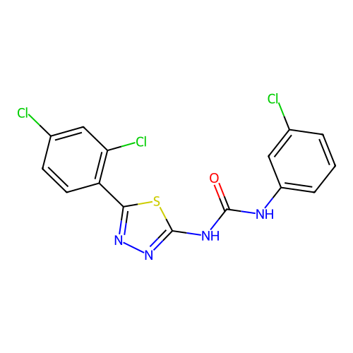 1-(3-Chlorophenyl)-3-(5-(2,4-dichlorophenyl)-1,3,4-thiadiazol-2-yl)urea structure