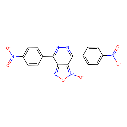 4,7-Bis(4-nitrophenyl)[1,2,5]oxadiazolo[3,4-d]pyridazine 1-oxide structure
