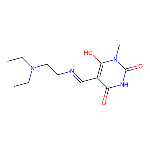5-[(2-diethylaminoethylamino)methylidene]-1-methyl-1,3-diazinane-2,4,6-trione structure