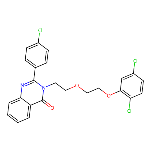2-(4-chlorophenyl)-3-[2-[2-(2,5-dichlorophenoxy)ethoxy]ethyl]quinazolin-4-one structure