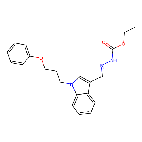 ethyl N-[(E)-[1-(3-phenoxypropyl)indol-3-yl]methylideneamino]carbamate structure
