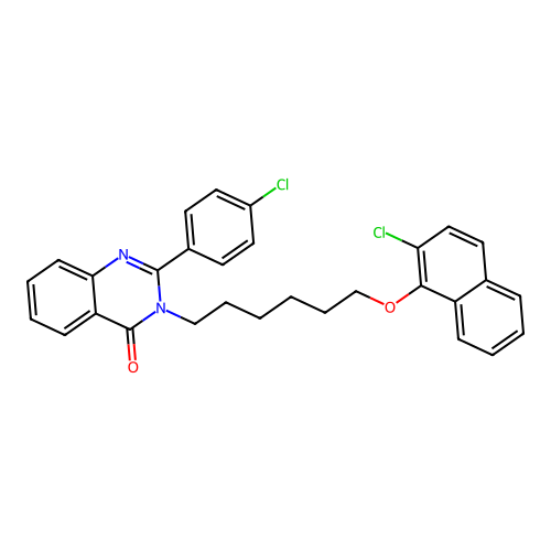 3-(6-((2-chloronaphthalen-1-yl)oxy)hexyl)-2-(4-chlorophenyl)quinazolin-4(3H)-one structure