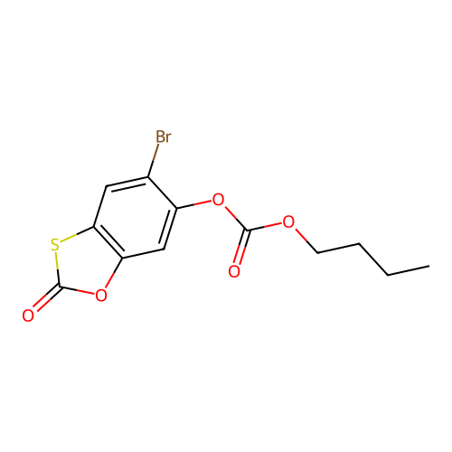 5-Bromo-2-oxo-1,3-benzoxathiol-6-yl butyl carbonate structure