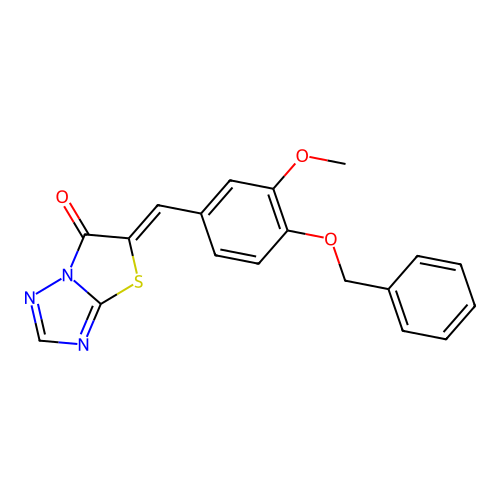 (Z)-5-(4-(benzyloxy)-3-methoxybenzylidene)thiazolo[3,2-b][1,2,4]triazol-6(5H)-one structure