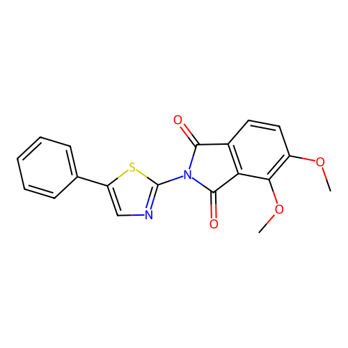 4,5-Dimethoxy-2-(5-phenylthiazol-2-yl)isoindoline-1,3-dione structure