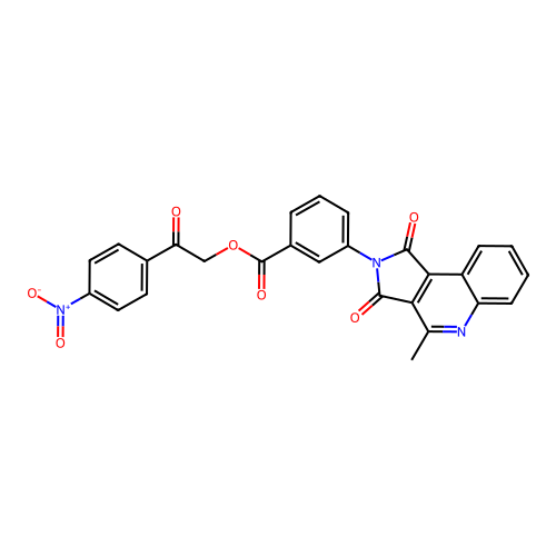 [2-(4-nitrophenyl)-2-oxoethyl] 3-(4-methyl-1,3-dioxopyrrolo[3,4-c]quinolin-2-yl)benzoate structure