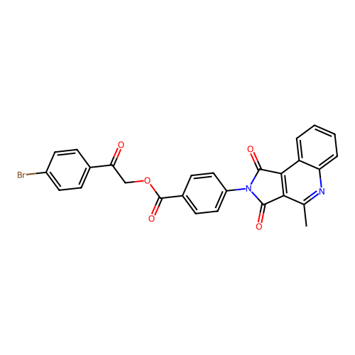 [2-(4-bromophenyl)-2-oxoethyl] 4-(4-methyl-1,3-dioxopyrrolo[3,4-c]quinolin-2-yl)benzoate structure