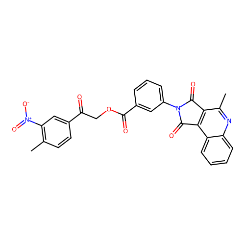[2-(4-methyl-3-nitrophenyl)-2-oxoethyl] 3-(4-methyl-1,3-dioxopyrrolo[3,4-c]quinolin-2-yl)benzoate structure