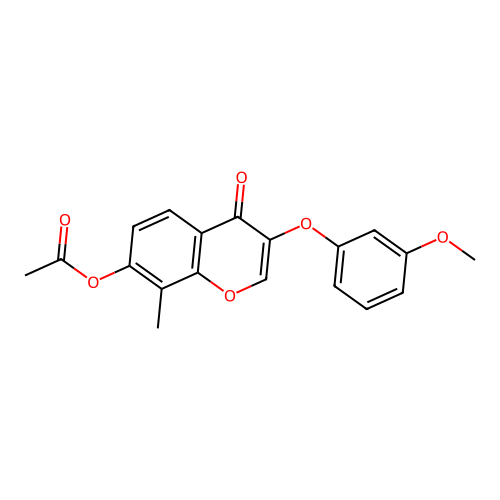 3-(3-methoxyphenoxy)-8-methyl-4-oxo-4H-chromen-7-yl acetate structure