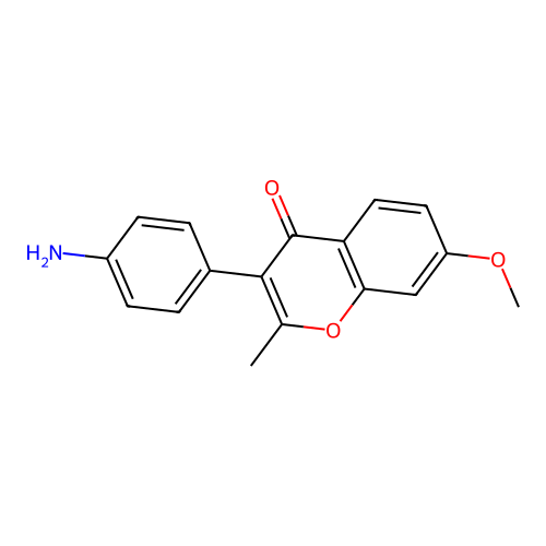 3-(4-aminophenyl)-7-methoxy-2-methyl-4H-chromen-4-one structure