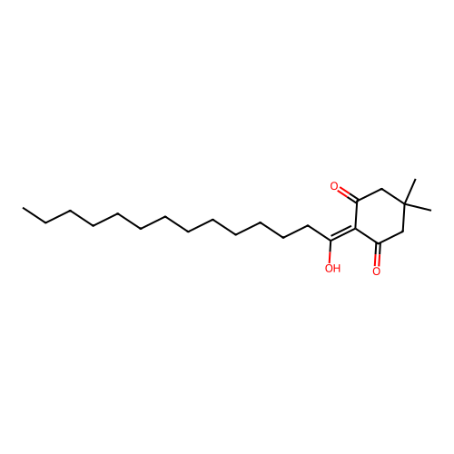2-(1-Hydroxytetradecylidene)-5,5-dimethylcyclohexane-1,3-dione structure