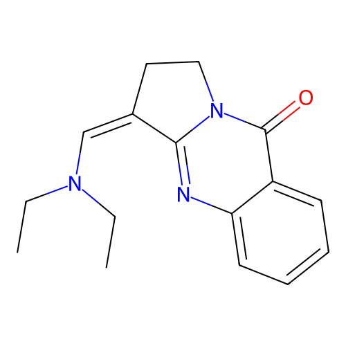(Z)-3-((diethylamino)methylene)-2,3-dihydropyrrolo[2,1-b]quinazolin-9(1H)-one structure
