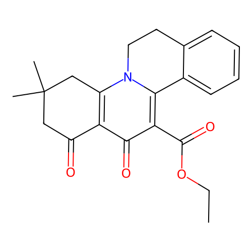 ethyl 3,3-dimethyl-1,13-dioxo-2,3,4,6,7,13-hexahydro-1H-isoquinolino[2,1-a]quinoline-12-carboxylate structure