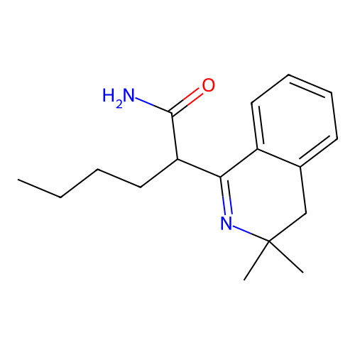 2-(3,3-Dimethyl-3,4-dihydro-1-isoquinolinyl)hexanamide structure