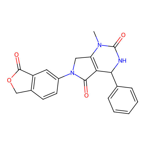1-methyl-6-(3-oxo-1H-2-benzofuran-5-yl)-4-phenyl-4,7-dihydro-3H-pyrrolo[3,4-d]pyrimidine-2,5-dione structure