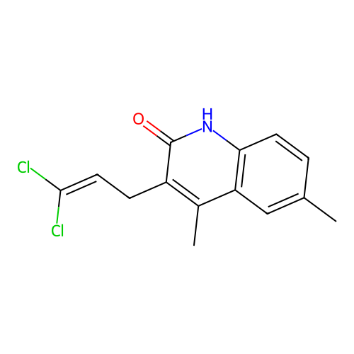 3-(3,3-Dichloro-allyl)-4,6-dimethyl-quinolin-2-ol structure