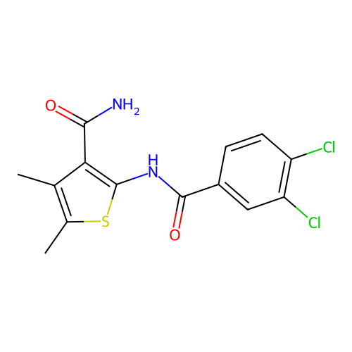 2-[(3,4-Dichlorophenyl)carbonylamino]-4,5-dimethylthiophene-3-carboxamide structure