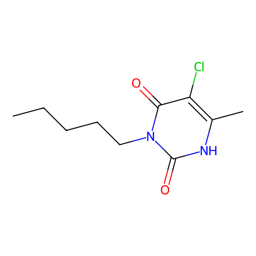 5-chloro-6-methyl-3-pentylpyrimidine-2,4(1H,3H)-dione structure