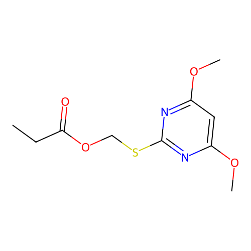 (4,6-Dimethoxypyrimidin-2-yl)sulfanylmethyl propanoate structure