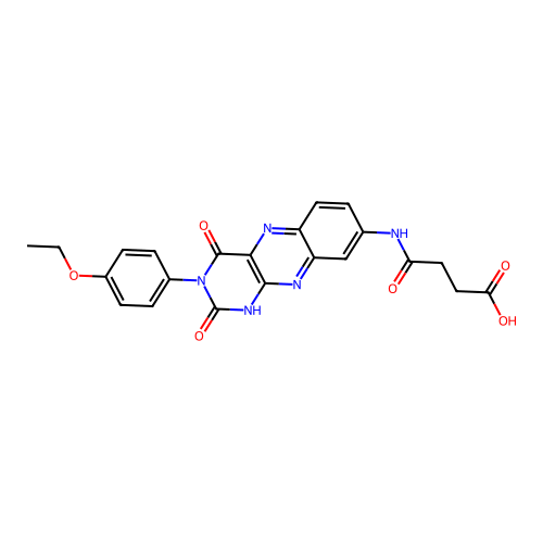 4-((3-(4-ethoxyphenyl)-2,4-dioxo-1,2,3,4-tetrahydrobenzo[g]pteridin-8-yl)amino)-4-oxobutanoic acid structure
