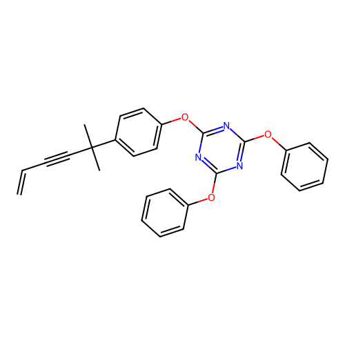 2-[4-(2-Methylhex-5-en-3-yn-2-yl)phenoxy]-4,6-diphenoxy-1,3,5-triazine structure