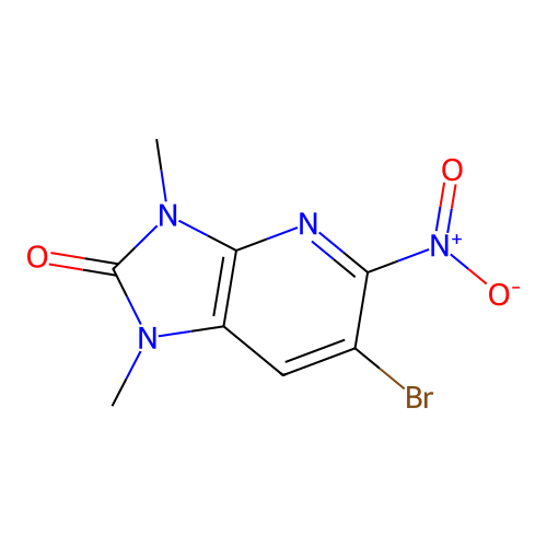 6-bromo-1,3-dimethyl-5-nitro-1H-imidazo[4,5-b]pyridin-2(3H)-one structure