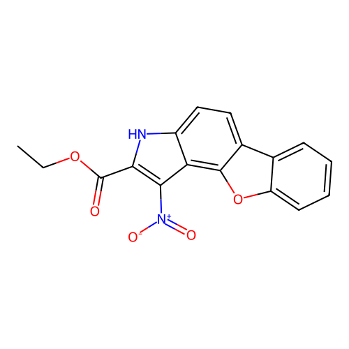 ethyl 1-nitro-3H-[1]benzofuro[2,3-e]indole-2-carboxylate structure