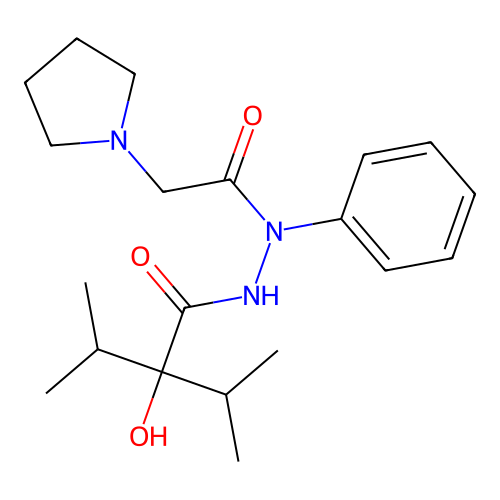 2-hydroxy-3-methyl-N'-phenyl-2-propan-2-yl-N'-(2-pyrrolidin-1-ylacetyl)butanehydrazide structure