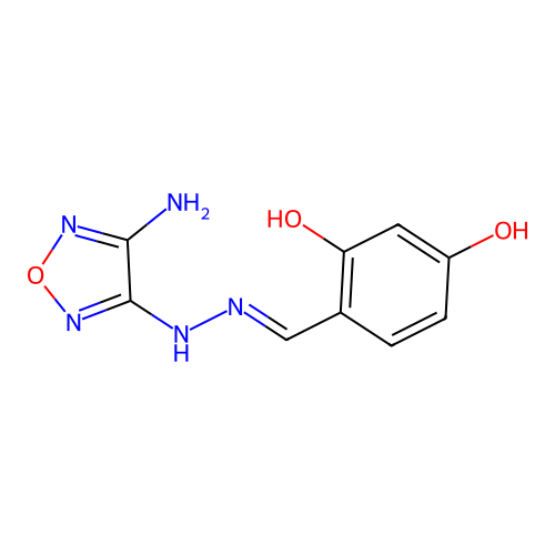 4-[[(4-Amino-1,2,5-oxadiazol-3-yl)hydrazinylidene]methyl]benzene-1,3-diol structure