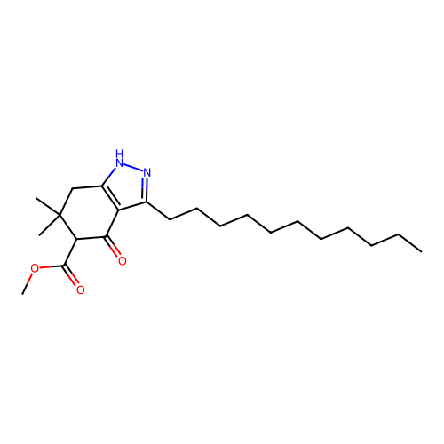 methyl 6,6-dimethyl-4-oxo-3-undecyl-4,5,6,7-tetrahydro-1H-indazole-5-carboxylate structure